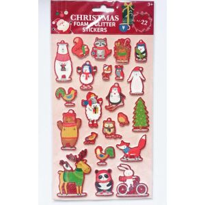 Weihnachtlicher glitzernder 3D-Sticker-Set - 22 Stk