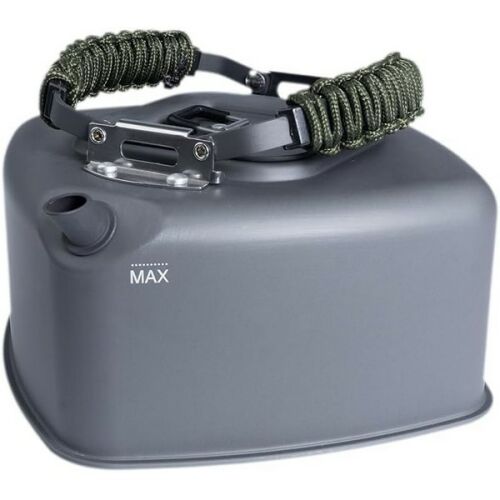 RidgeMonkey Square Kettle Large - Paracord Edition, 1,1 literes vízforraló, szürke vízforraló paracord fogantyúval