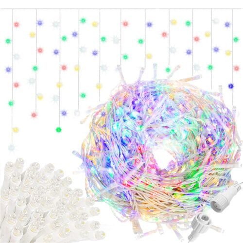 Fényfüggöny 500 LED String Lights, Multicolored Icicle Lights, 20m