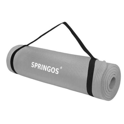 Springos 183 cm-es fitness, jógaszőnyeg, edzőszőnyeg, szürke