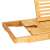 Close-up of the Springos adjustable bamboo bathtub tray, showing the phone holder