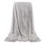 Springos grey fluffy blanket draped over chair