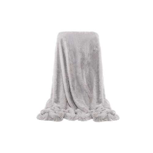 Springos gray plush blanket, extra soft, 200x220 cm