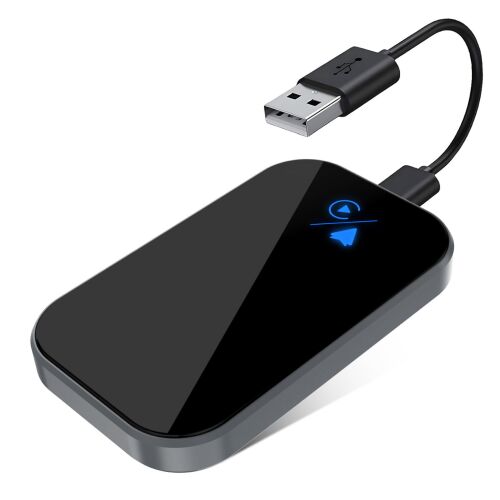 Adaptor wireless CarPlay și Android Auto, negru, cu conexiune USB și USB-C