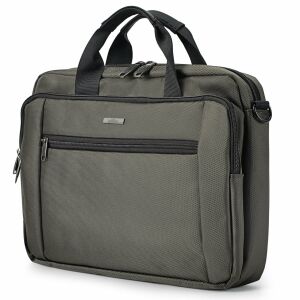 Taška na laptop BONTOUR 17 palcov, šalviová zelená, pohľad z uhla - Tašky a puzdrá na notebooky