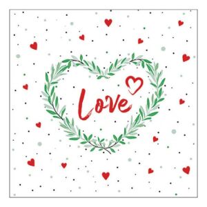 AMB.13318487 Lots of love red papírszalvéta 33x33cm, 20db-os 114272863 - Háztartási papírtermék