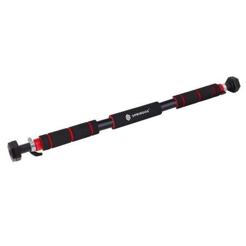 Springos adjustable pull-up bar, 80-130 cm, black, 300 kg weight capacity