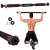 Springos adjustable pull-up bar with man doing pull-ups, 80-130 cm, black, 300 kg weight capacity