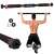 Springos adjustable pull-up bar with man doing pull-ups, 80-130 cm, black, 300 kg weight capacity