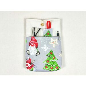 Karácsonyi mintás könyvtok zsebekkel és ajándék könyvjelzővel - Karácsony