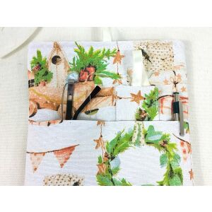 Karácsonyi könyvborító zsebekkel szemüvegnek és tollnak - Karácsony