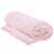 Springos Pomponos plush blanket, pink, 200x220 cm, rolled up