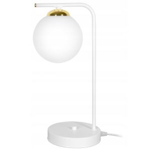VÉGKIÁRUSÍTÁS Glimex opál üveg gömb / golyó asztali lámpa 1xE27 LISZ White GLIS0116