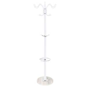 White coat rack with marble base and umbrella stand, Springos - Standing hanger