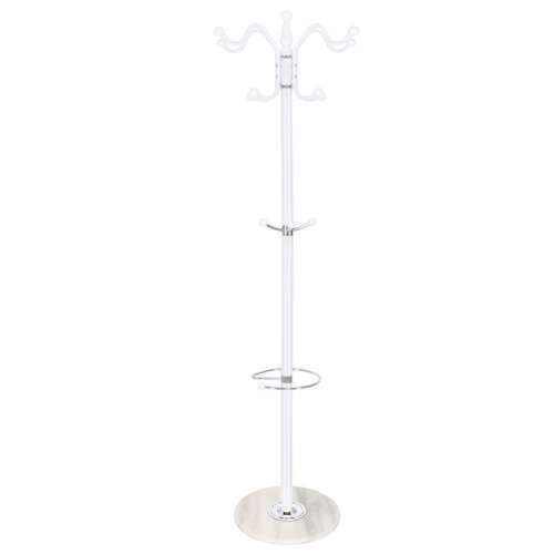 White coat rack with marble base and umbrella stand, Springos