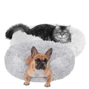 Câine de pluș, pat pentru pisici, 40 cm, cușcă cu nori, gri 40938717 Culcusuri, perne pentru caine