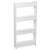 Fehér 4 polcos görgős tároló polc kerekekkel, Springos