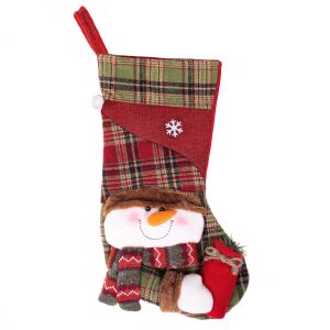 Springos karácsonyi zokni hóemberrel, ünnepi dekoráció - Springos