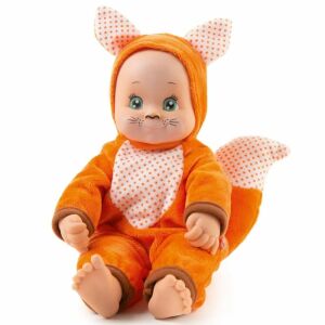 Zbliżenie na lalkę bobasa lisa MiniKiss, 27 cm, miękka zabawka - Smoby