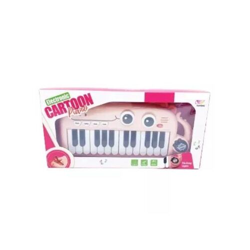 Krokodilförmiger Spielzeugsynthesizer in Verpackung, rosa, Musikinstrument für Kinder