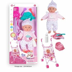 Кукла Hada Bebe с количка, аксесоари и опаковка - Manyuk Toys