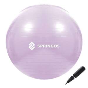 Springos minge de gimnastică/fitness, 65 cm, violet, cu pompă