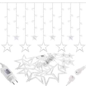 Csillag 138 LED-es csillag függönylámpa, hideg fehér, kibontva - Springos
