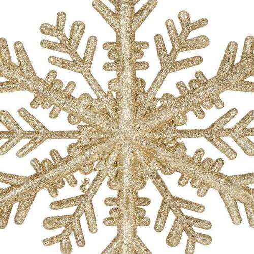 Gold glitter snowflake Christmas ornament, 30 cm, Springos