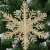 Gold glitter snowflake Christmas ornament, 30 cm, Springos, on Christmas tree