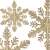 Gold glitter snowflake Christmas ornament, 30 cm, Springos