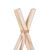 Close-up of Springos teepee tent wooden poles