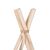 Close-up of Springos teepee tent wooden poles