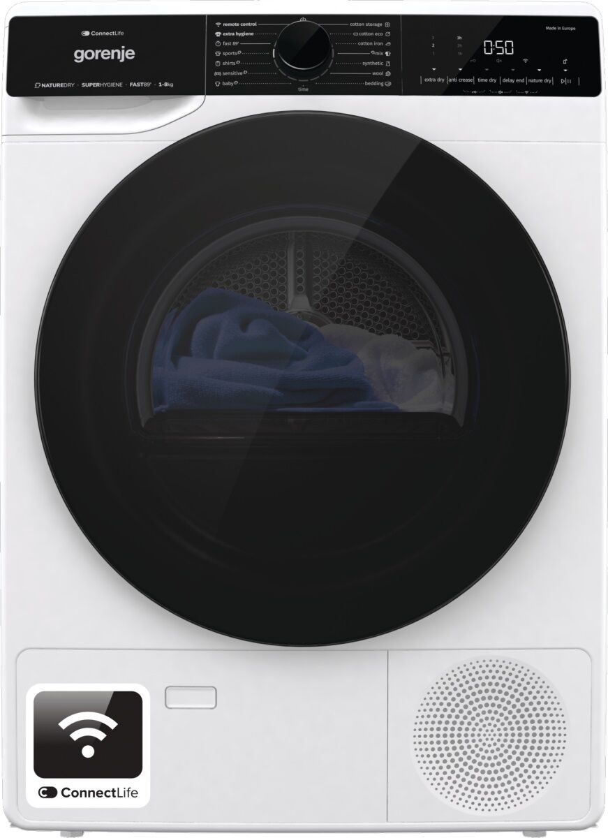 Gorenje DPNA83WIFI Hőszivattyús szárítógép, 8 kg, 15 program, Nat...