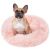 French Bulldog sitting comfortably in a Springos pink plush pet bed
