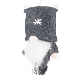 Springos 8 cm-es szürke manó karácsonyfadísz - Springos