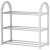 Springos 3-tier shoe rack, white, plastic and metal