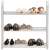 Springos 3-tier shoe rack, white, plastic and metal, with shoes