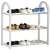 Springos 3-tier shoe rack, white, plastic and metal, with shoes