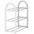 Springos 3-tier shoe rack, white, plastic and metal, side view