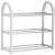 Springos 3-tier shoe rack, white, plastic and metal