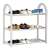 Springos 3-tier shoe rack, white, plastic and metal, with shoes