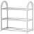 Springos 3-tier shoe rack, white, plastic and metal