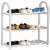 Springos 3-tier shoe rack, white, plastic and metal, with shoes