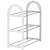 Springos 3-tier shoe rack, white, plastic and metal, side view