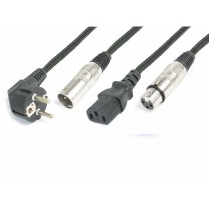 PD Connex CX10-15m DMX Jel&#038;Táp Kombikábel (XLR + Schuko + IEC) 114311187 - PD Connex