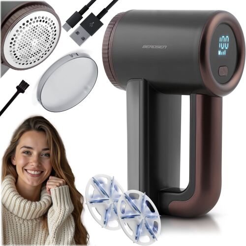 Berdsen BD-390 Машинка за премахване на мъх колаж: Премахване на мъх, резервни остриета, USB кабел, четка за почистване и доволен потребител