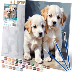 Massido Number Painting Set 40x50cm - Puppies