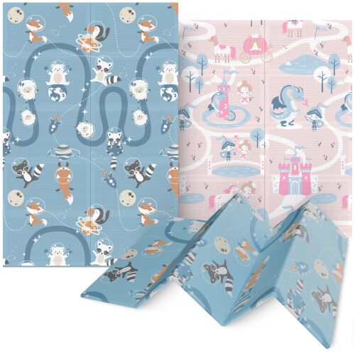 4FIZJO Foldable 2-sided Play mat, waterproof, 180x120cm - Kingdom and Space