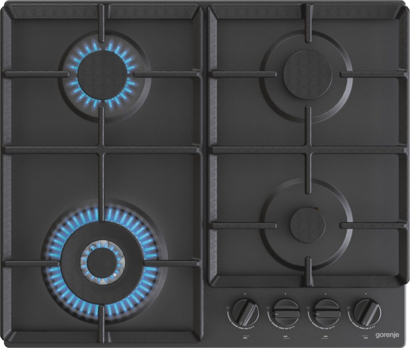 Gorenje GW641BFB Beépíthető gázfőzőlap, 60 cm, 4 főzőzóna, Wok ég...