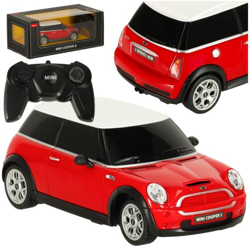 Rastar 1:24 Méretarányú RC Mini Cooper S - Piros, vezérlővel és csomagolással